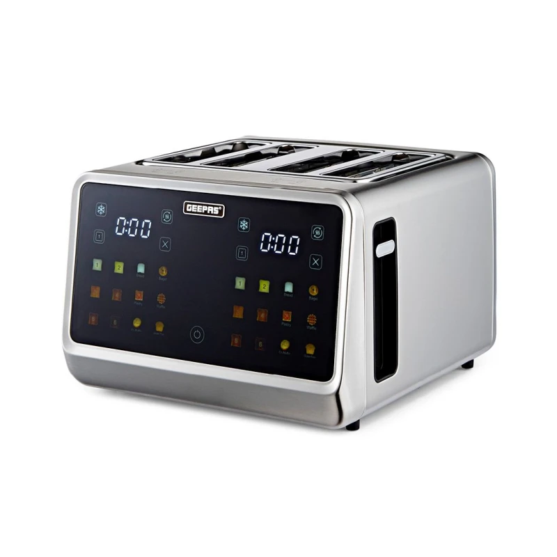 Image of Geepas 4 Slice Toaster Digital with Touch Screen in Silver Silver Unisex