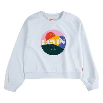 Image of Levis 3ED410-001 Girls Childrens Sweatshirt in White ans,6 years,8 years