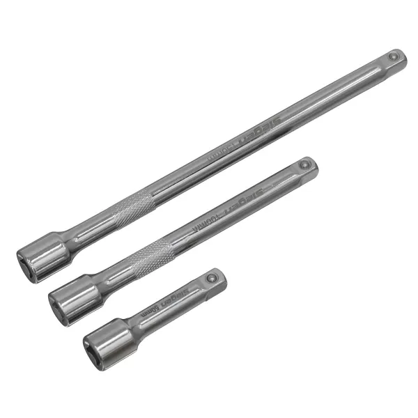 Image of Genuine SEALEY S0718 Extension Bar Set 3pc 1/4Sq Drive