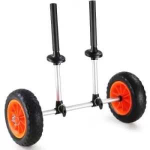 Image of VEVOR Heavy Duty Kayak Cart, 280lbs Load Capacity, Detachable Canoe Trolley Cart with 10'' Solid Tires, Adjustable Width & Top Foam Protection, for Ka