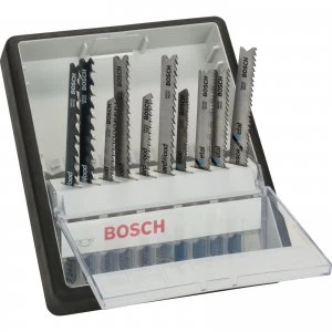 image of Bosch 10 Piece Metal and Wood Cutting Jigsaw Blade Set