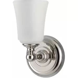 image of Loops - IP44 Wall Light Opal Etched Glass Mount Up or Down Polished Chrome LED G9 3.5W