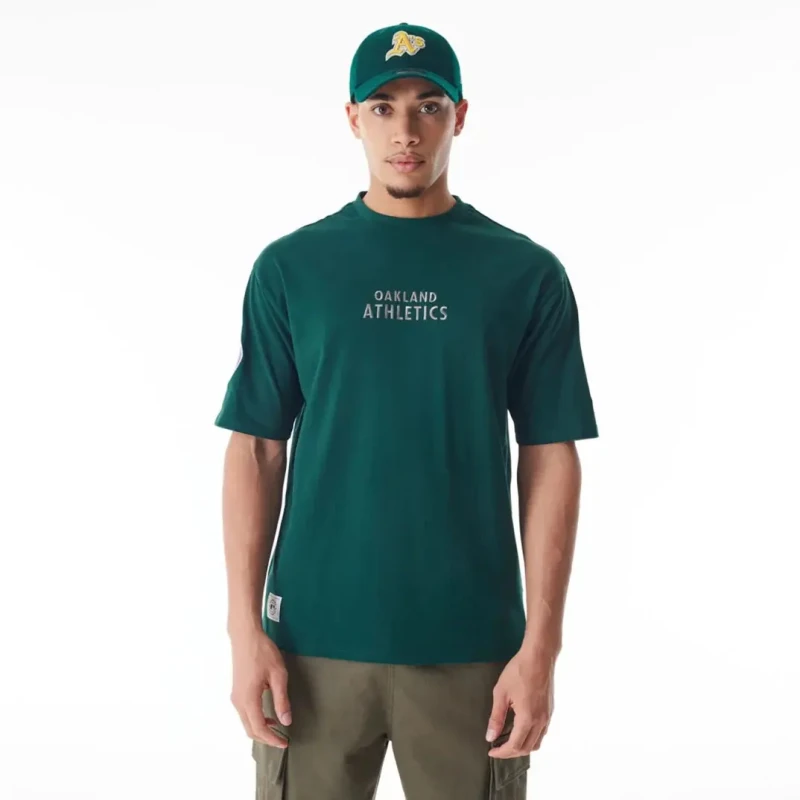Image of new era T-Shirt Oakland Athletics MLB Tartan Infill Vert Unisex S