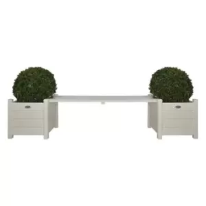 image of Esschert Design Bench with Planters - Cream