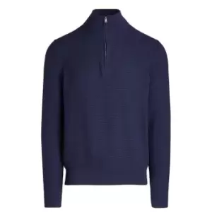 image of Polo Ralph Lauren Zip Knit Jumper - Blue