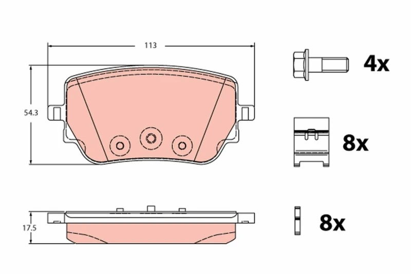 Image of Brake pad set TRW GDB2331