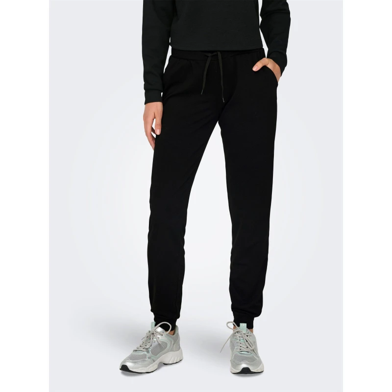 Image of Only Play Womens Open Hem Fleece Joggers Black/Red female 10 (S)