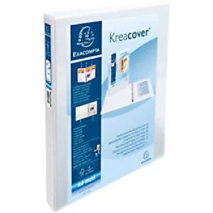 Image of Exacompta Presentation Ring Binder Kreacover Personal 51841E Polypropylene A4 4 ring 20 mm White Pack of 10
