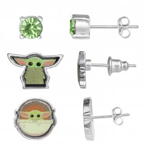 Image of Disney Star Wars Mandalorian Baby Yoda Stud Earring Set of 3