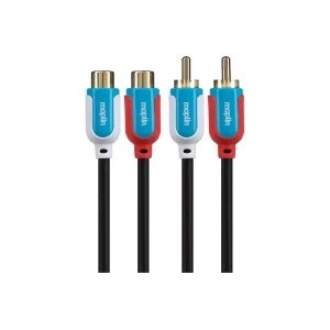 Image of Maplin Premium Twin RCA Phono Male to Twin RCA Phono Female Extension Cable 3m
