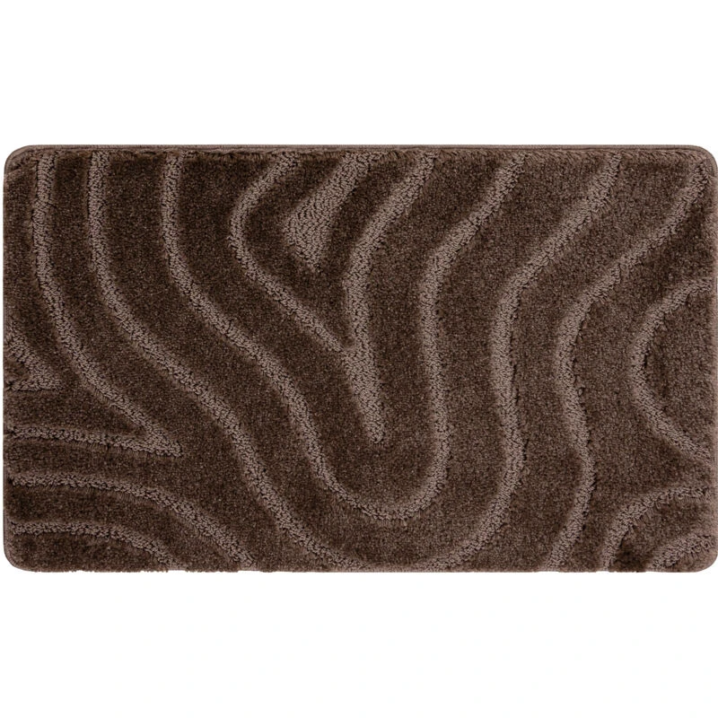 Image of RUGSX Bathroom rug SUPREME WAVES, non-slip, soft - brown brown 60x100cm KPL312