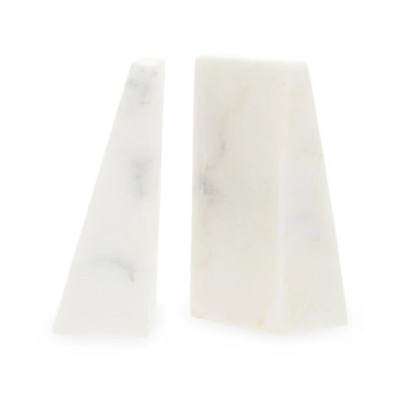 Image of Premier Housewares Maison By Premier Marris Set Of 2 White Marble Bookends