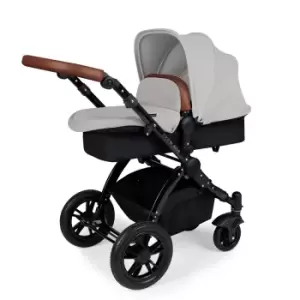 image of Ickle Bubba Stomp V3 2 in 1 Pushchair - Silver on Black with Tan Handles