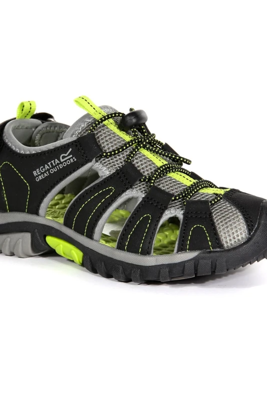 Image of Regatta Kids Westshore Lightweight Walking Sandals Blk/Limegrn male C12