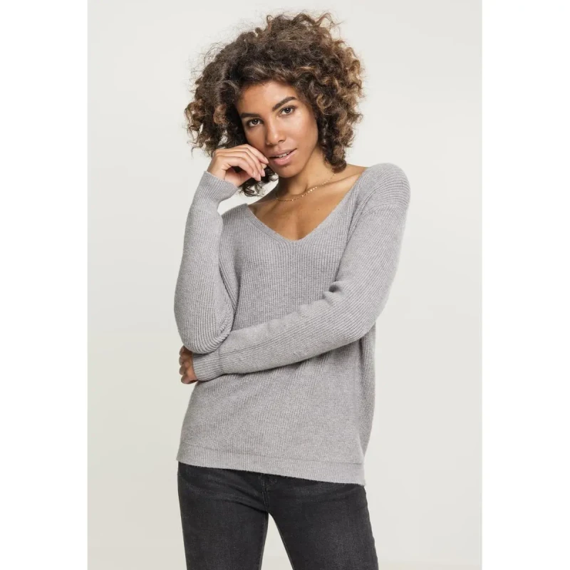 Image of Urban Classics Sweatshirt woman large sizes Urban Classic back lace up Gris Female 5XL