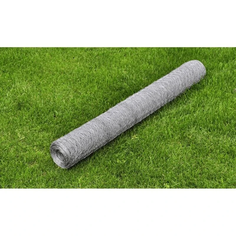 Image of vidaXL Mesh Fence Galvanised Steel Hexagon 1X25 M Silver 140116