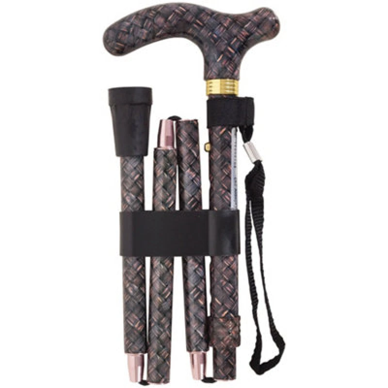 Image of Loops Deluxe Ambidextrous Foldable Walking Cane - 5 Height Settings - Maze Design Multi
