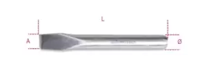 image of Beta Tools 34INOX 160 INOX Stainless Steel Flat Chisel 160mm 000340318