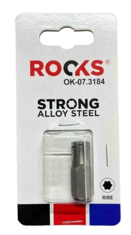 Image of ROOKS OK-07.3184 Screwdriver Bit Square Drive Tang Size: 10 (3/8")mm (inch), Tool Steel Tool Steel Screwdriver Bit (5514)