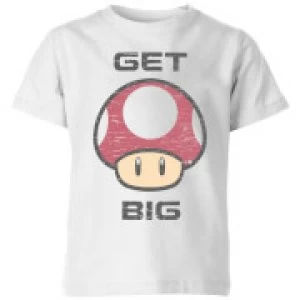 Image of Nintendo Super Mario Get Big Mushroom Kid's T-Shirt - White - 11-12 Years