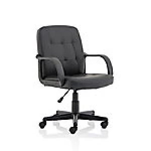 Image of Executive Chair Hugo Black PU Leather With Fixed Arms