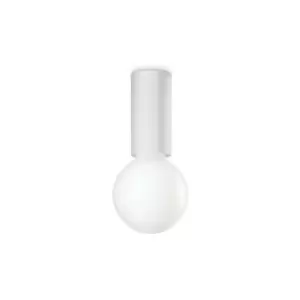 image of Small white metal ceiling light 1 bulb 10cm