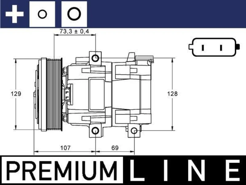Image of Air conditioning compressor MAHLE ACP 855 000P