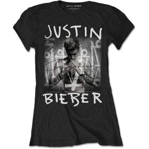 Justin Bieber - Purpose Logo Womens X-Large T-Shirt - Black