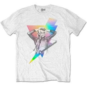 Image of David Bowie - Holographic Bolt Unisex Large T-Shirt - White