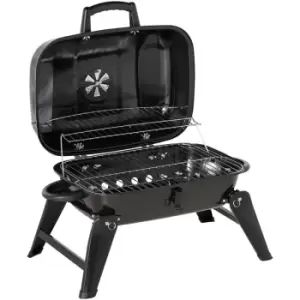 Image of Outsunny - Portable Charcoal Barbecue BBQ Grill Compact Fodling Camping Picnic Garden Party Festival Cooker Table Top with Chrome Grid