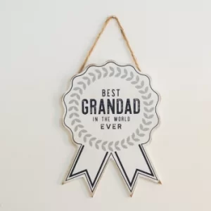 image of Best Grandad In The World Wooden Rosette Plaque