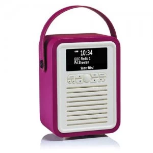 image of ViewQwest Retro Mini Portable Analog & Digital Pink