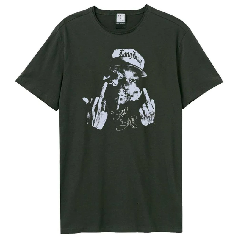 Image of Amplified Womens Big Smoke Snoop Dogg T-Shirt in Charcoal Size: Large Charcoal Female L