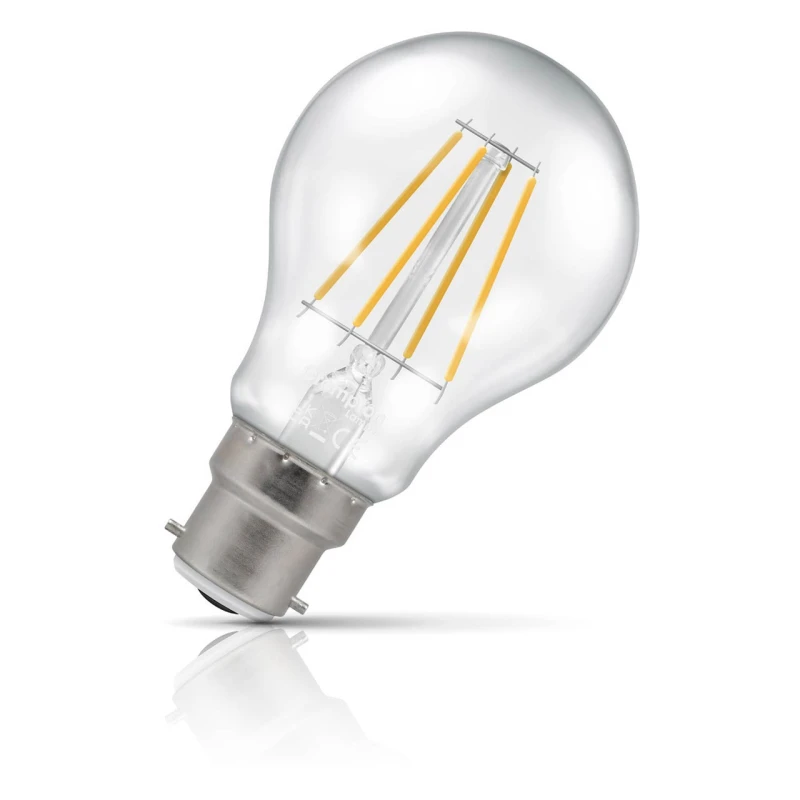 Image of Crompton LED GLS Light Bulbs B22 7W (60W Eqv) Dim Filament Cool White 4000K Bayonet Clear (5 Pack)