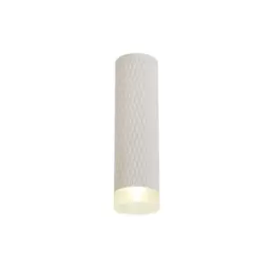 image of 1 Light 20cm Surface Mounted Ceiling GU10, Sand White, Acrylic Ring - Luminosa Lighting