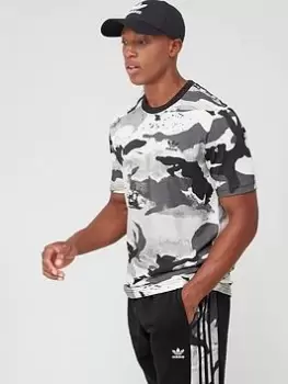 Image of adidas Originals Camo All Over Print T-Shirt - White Size M Men