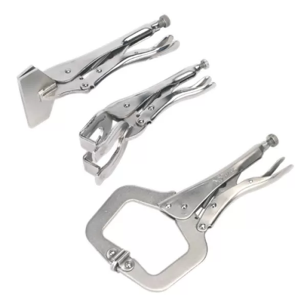 Image of Genuine SEALEY AK67 'C' Clamp & Welding Clamp Set 3pc