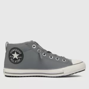 Image of Converse Light Grey Street Boot Trainers Youth