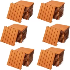 image of Wooden Tile Set FSC Certified Eucalyptus Wood or Acacia Wood 66x Eukalyptus (de)