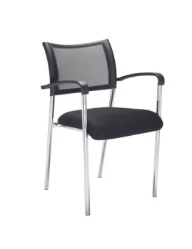 Image of Jemini Jupiter Mesh Back Conference 4 Leg Armchair WChrome Frame