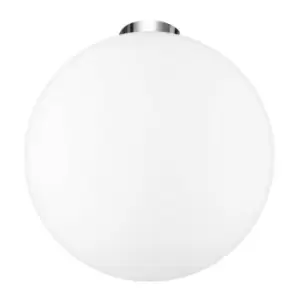 Image of Jersey 30cm Globe Ceiling Light Opal Glass, Chrome Metal LED E27 - Merano