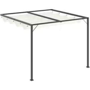 Image of Outsunny - 3 x 3(m) Outdoor Pergola Retractable Canopy Wall Mounted Gazebo Cream