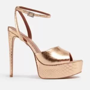 image of Kurt Geiger London Pierra Leather Platform Heeled Sandals - UK 5