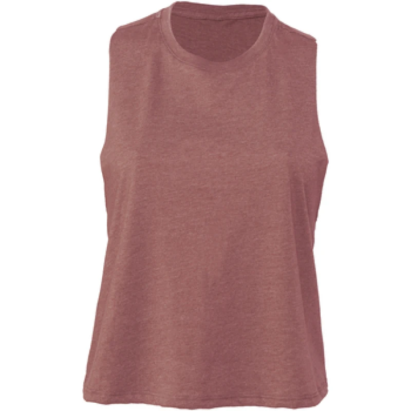 Image of Bella + Canvas Womens Racerback Cropped Sleeveless Tank Top in Mauve Size: Small Mauve Female S