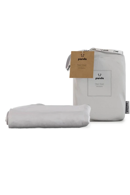 Image of Panda London 100% Bamboo Bedding Fitted Sheet in White Size: Super King White Unisex Super King
