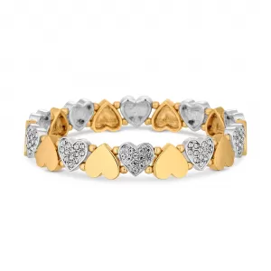 Image of Jon Richard Two Tone Heart Bracelet