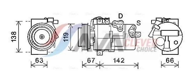 Image of Air conditioning compressor AVA COOLING SYSTEMS KAK216