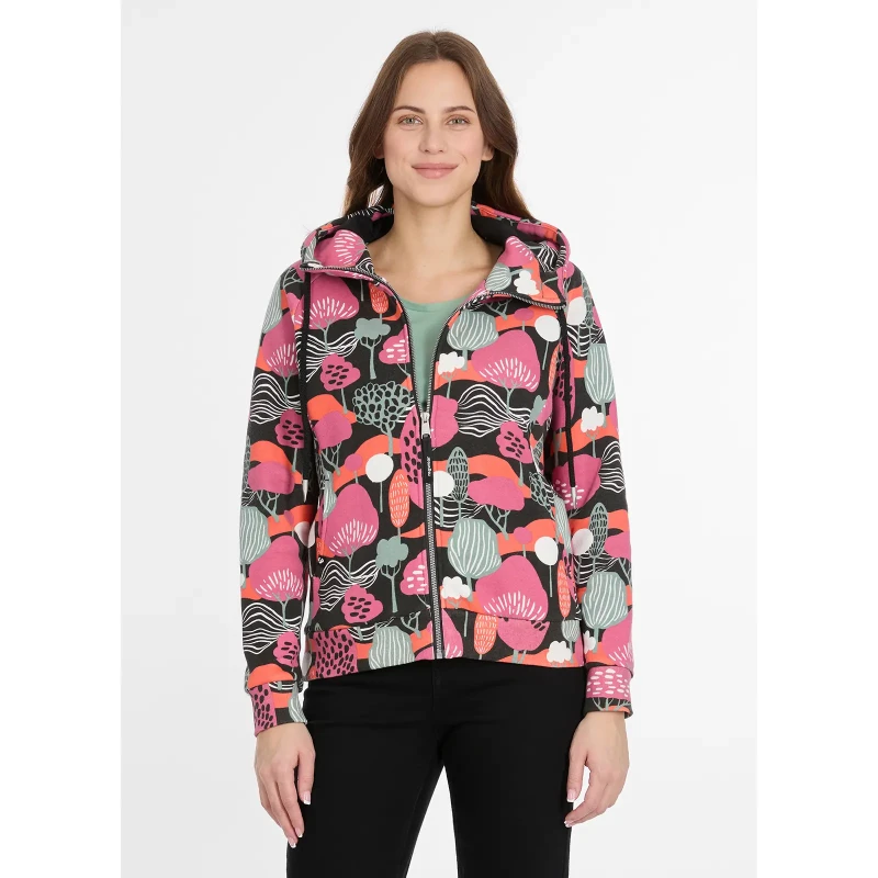 Image of Ragwear Womens hooded sweatshirt Ragwear Fllawia Print Noir Female S