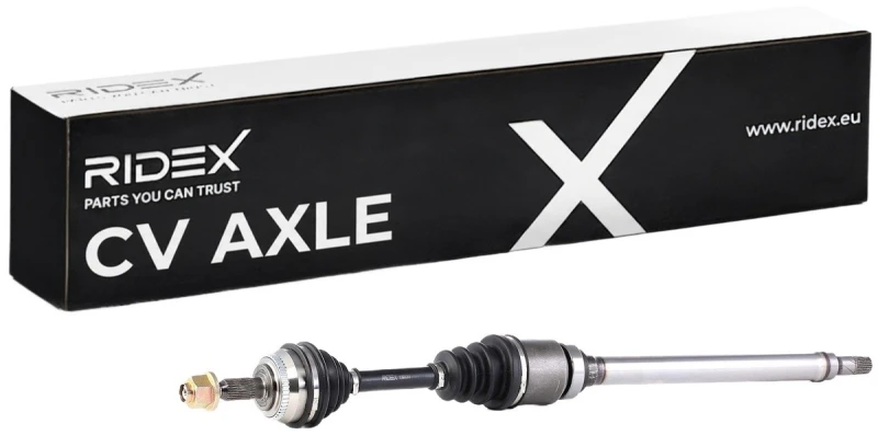 Image of RIDEX 13D0068 Drive shaft Front Axle Right, with bearing(s) Drive Shaft (13)