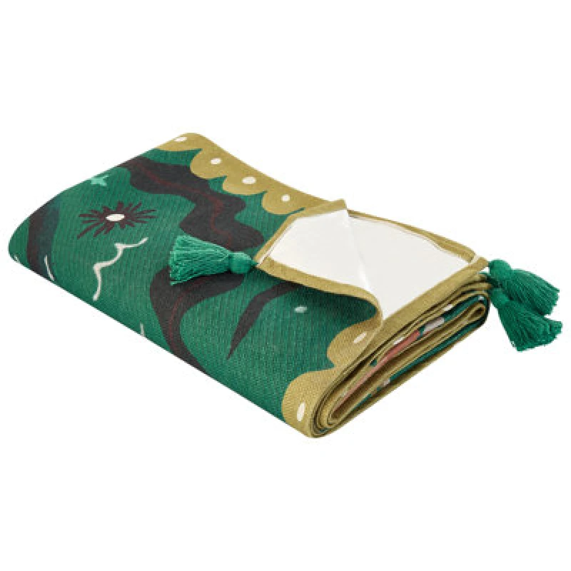 Image of Beliani Picnic Blanket Tuziani 200 X 200 Cm Green